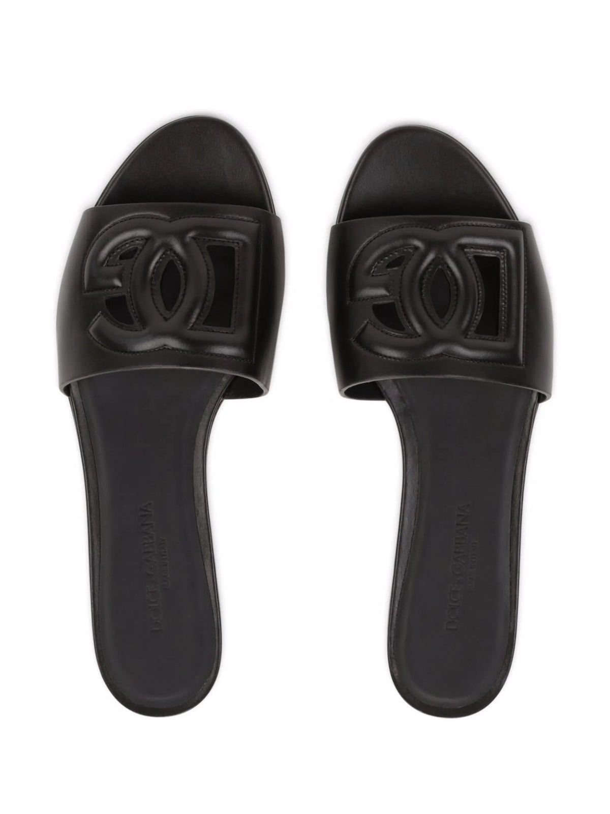 Dolce & Gabbana - Calfskin Sliders With DG Logo