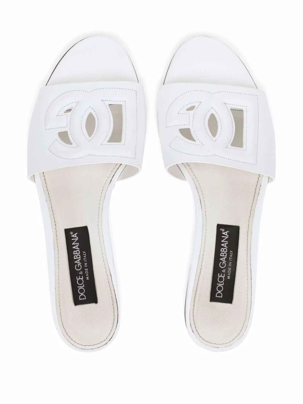 Dolce & Gabbana - Calfskin Slides With DG Logo