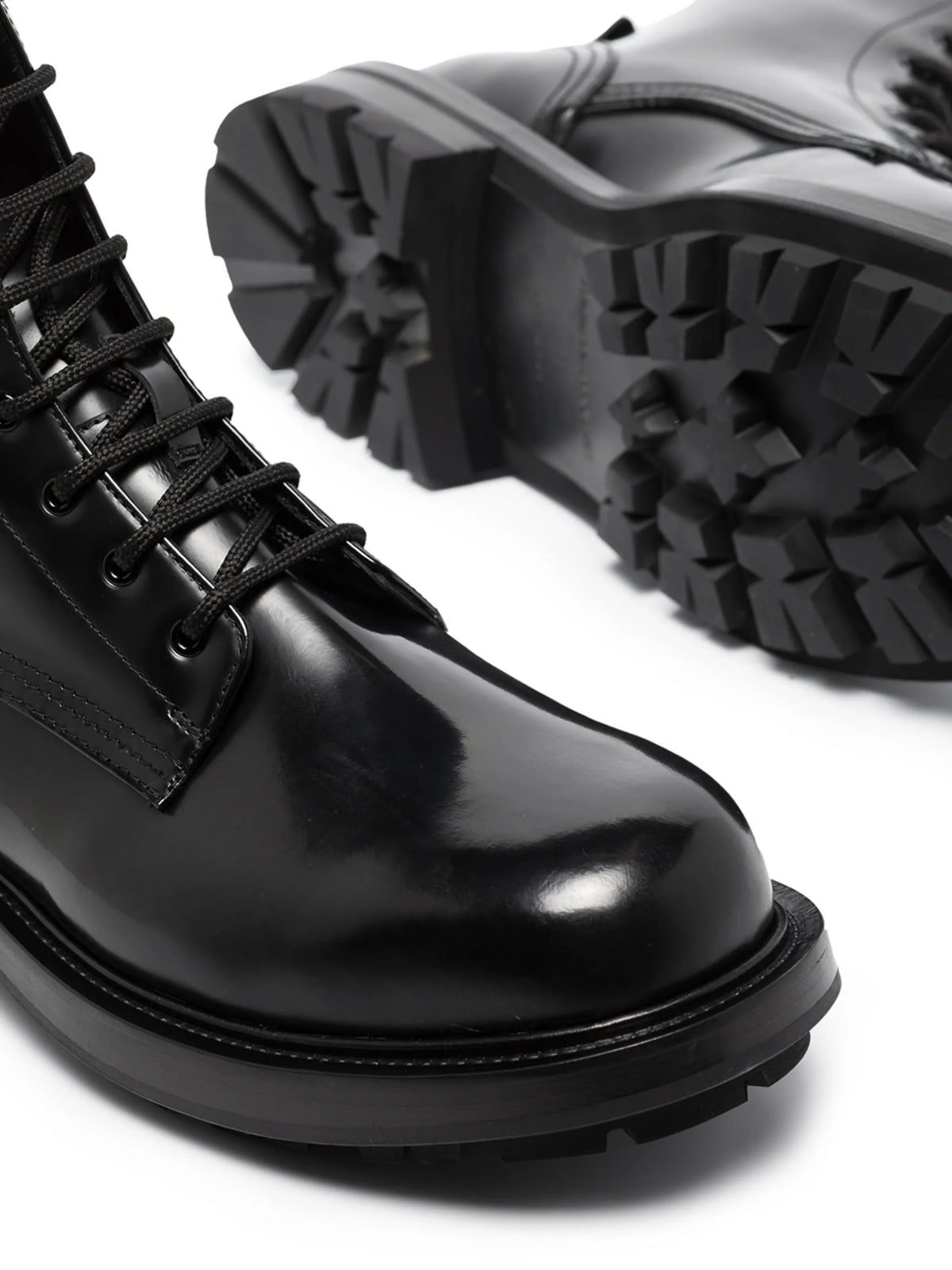 Alexander McQueen - Polished Lace-up Boots