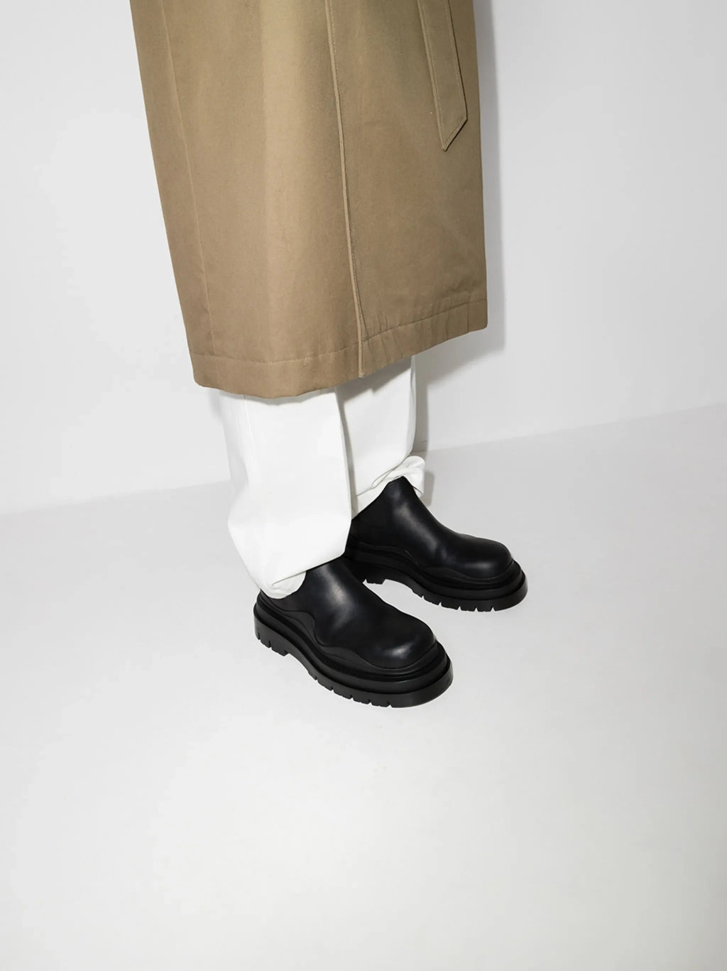 Bottega Veneta - Tire Leather Ankle Boots