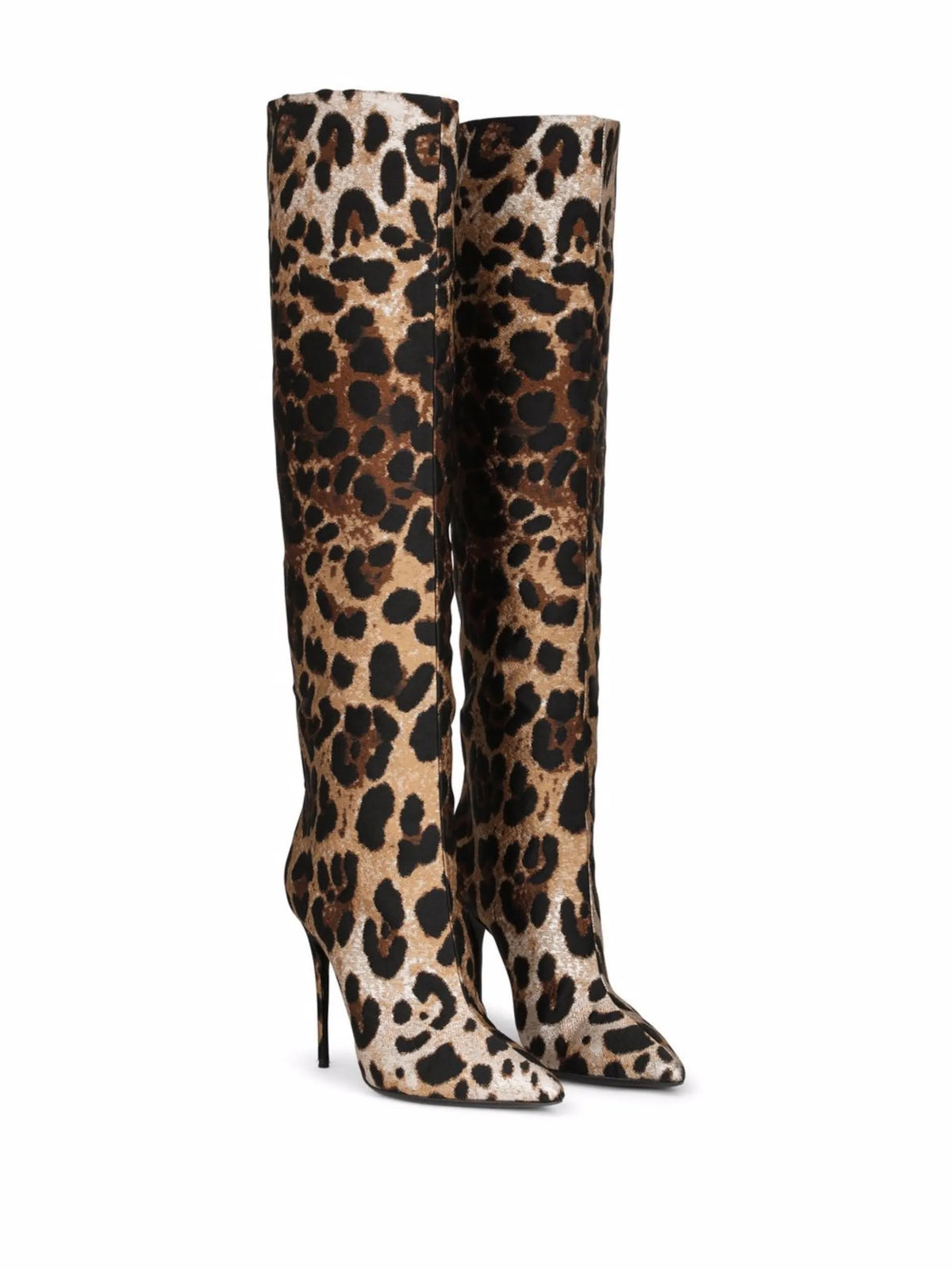 Dolce & Gabbana - Leopard-print Jacquard Knee-length Boots