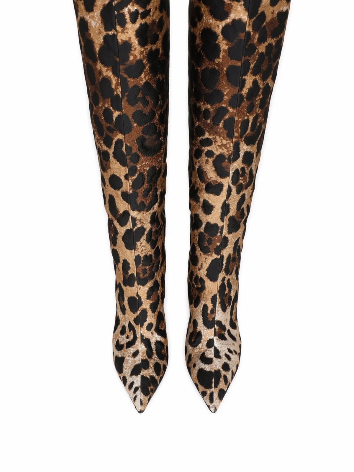 Dolce & Gabbana - Leopard-print Jacquard Knee-length Boots