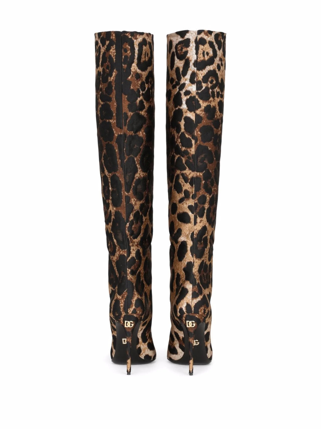 Dolce & Gabbana - Leopard-print Jacquard Knee-length Boots