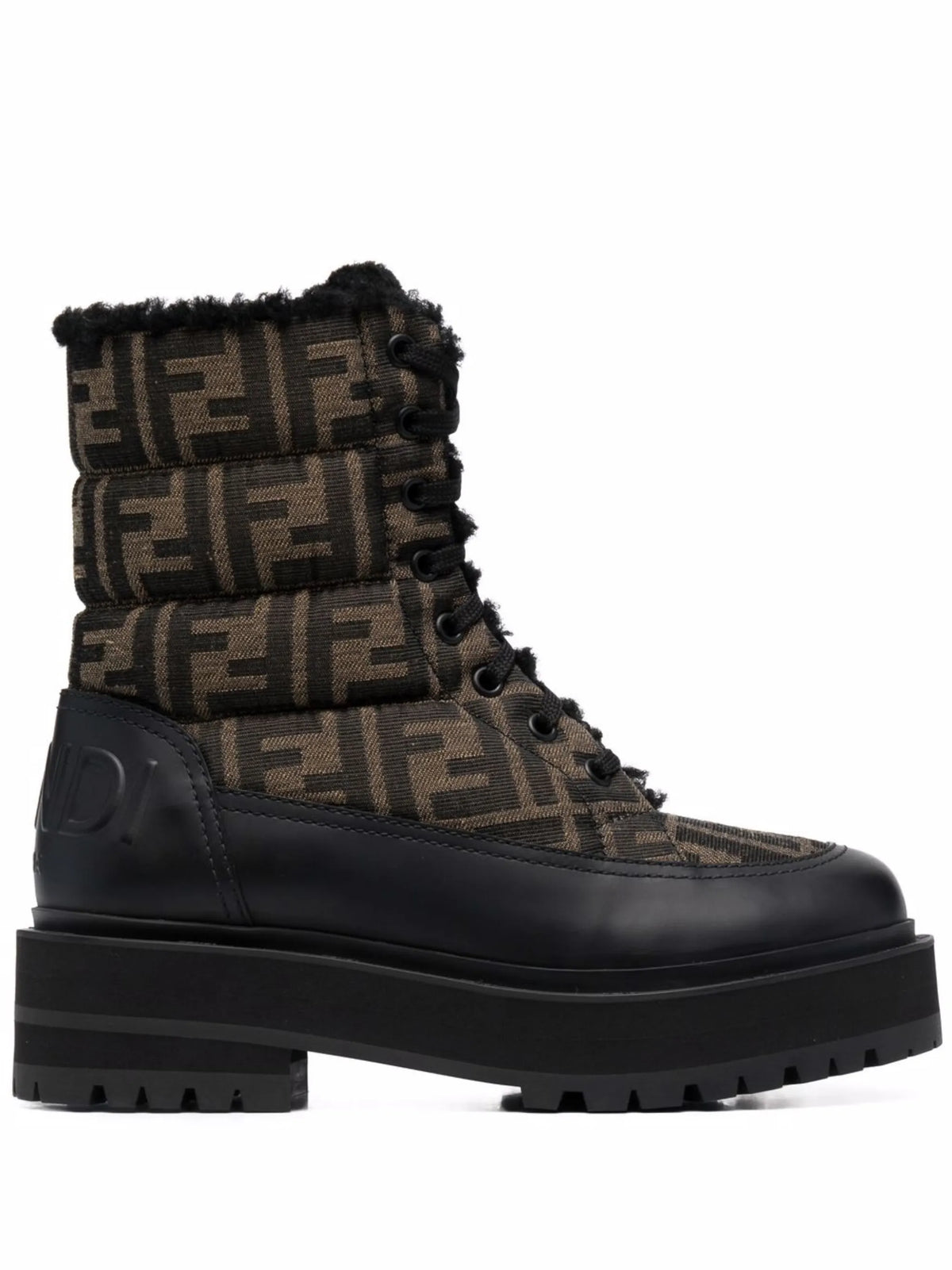 Fendi - Signature FF-logo Combat Boots