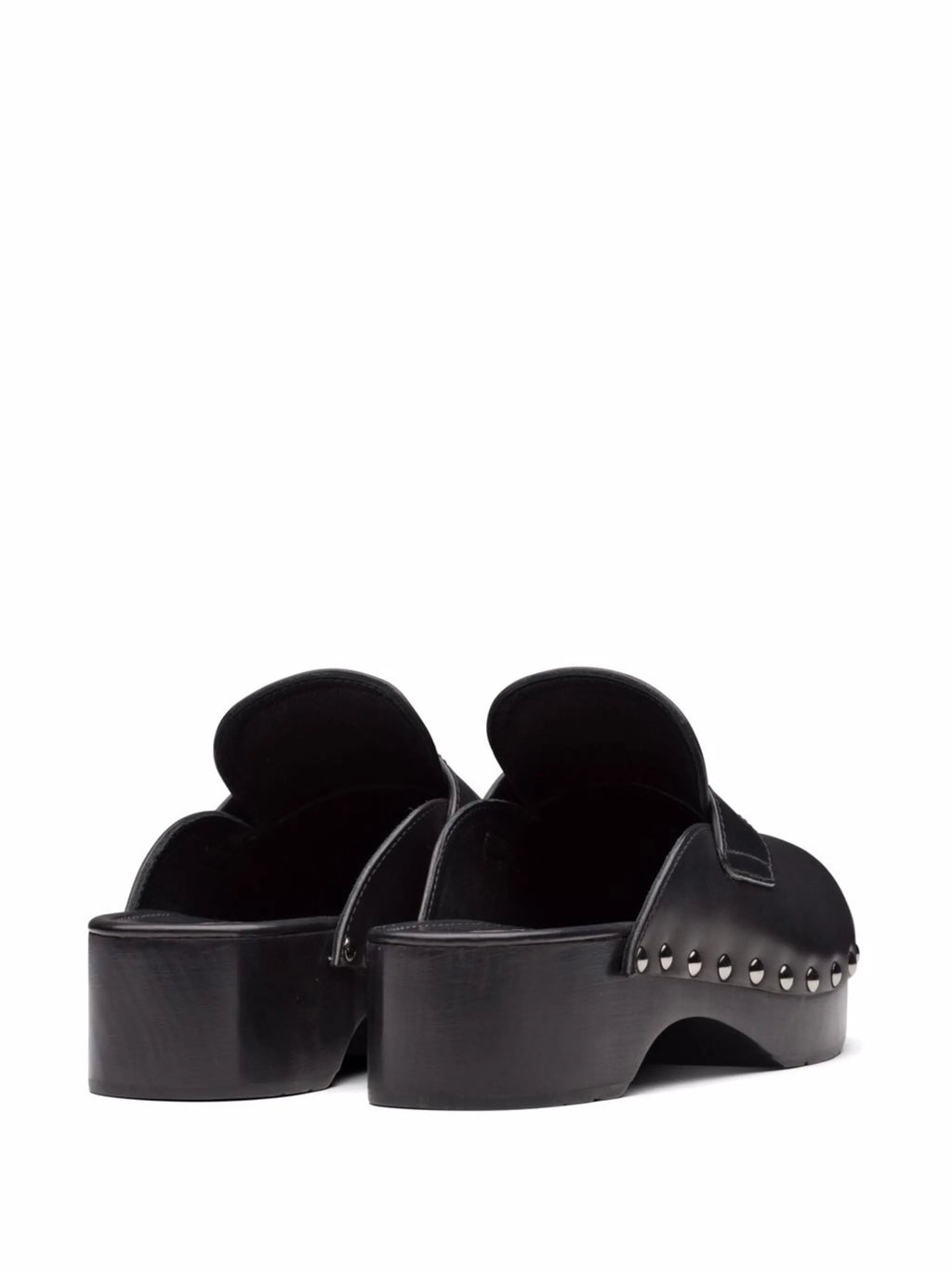 Prada - Triangle Logo Studded Clogs