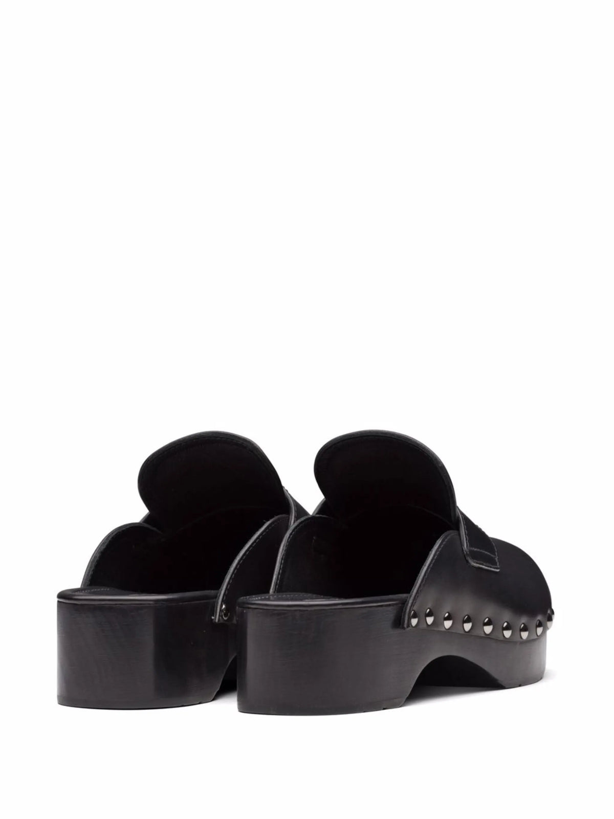 Prada - Triangle Logo Studded Clogs