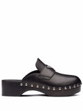 Prada - Triangle Logo Studded Clogs