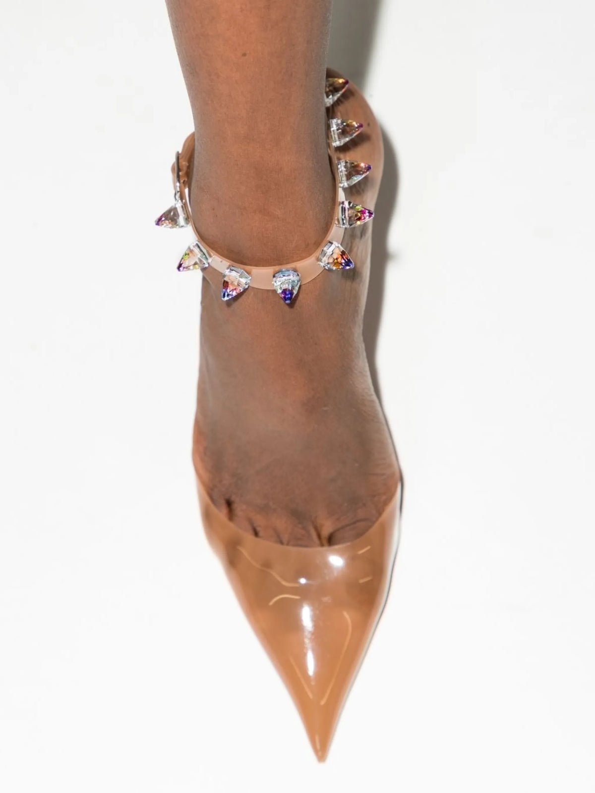 Amina Muaddi - Julia 95mm Glass PVC Pumps