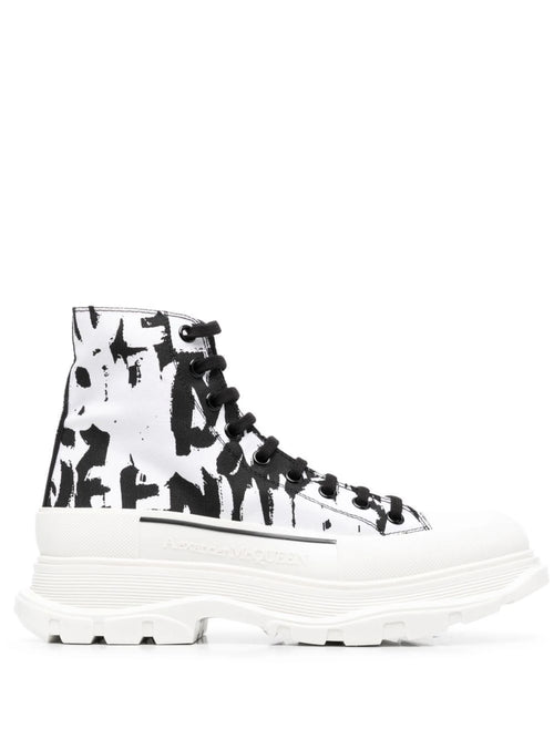 Alexander McQueen - Graffiti Tread Canvas Boots