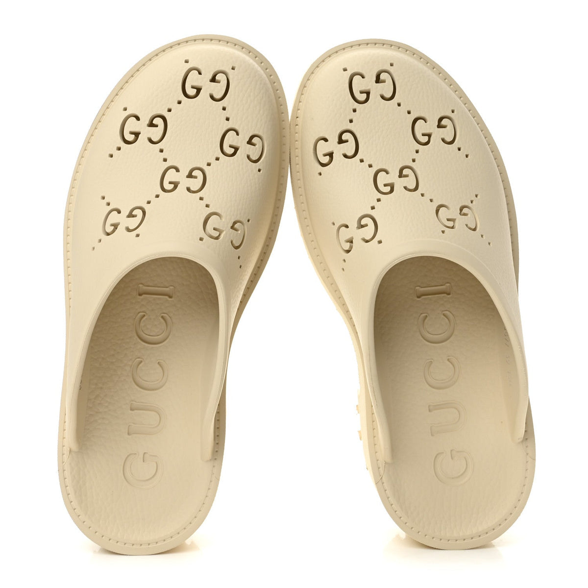 Gucci - Rubber Monogram GG Go Through Platform Slide Clogs