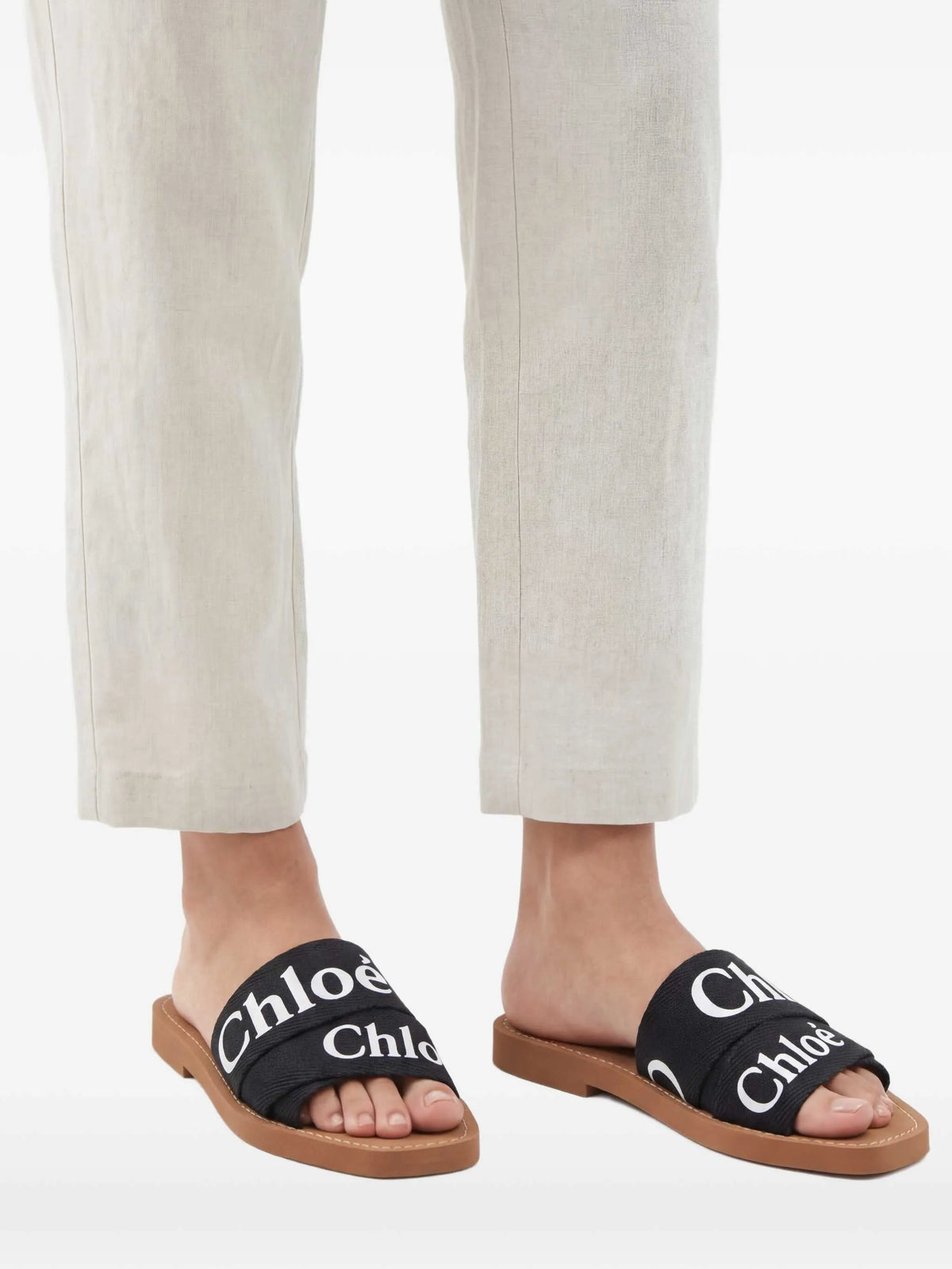 Chloé - Woody Logo-print Sandals