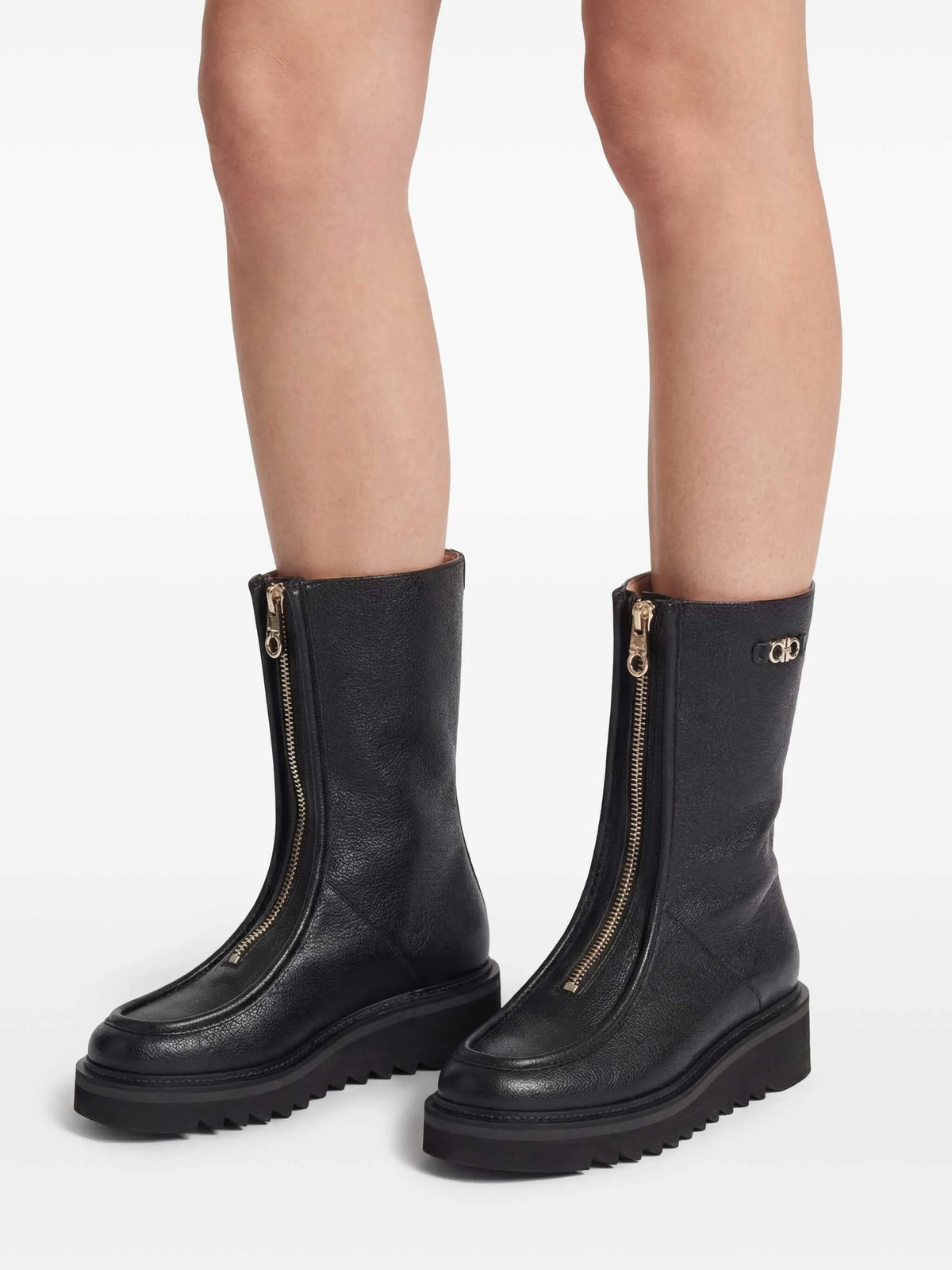 Ferragamo - 50mm Zip-front Leather Boots