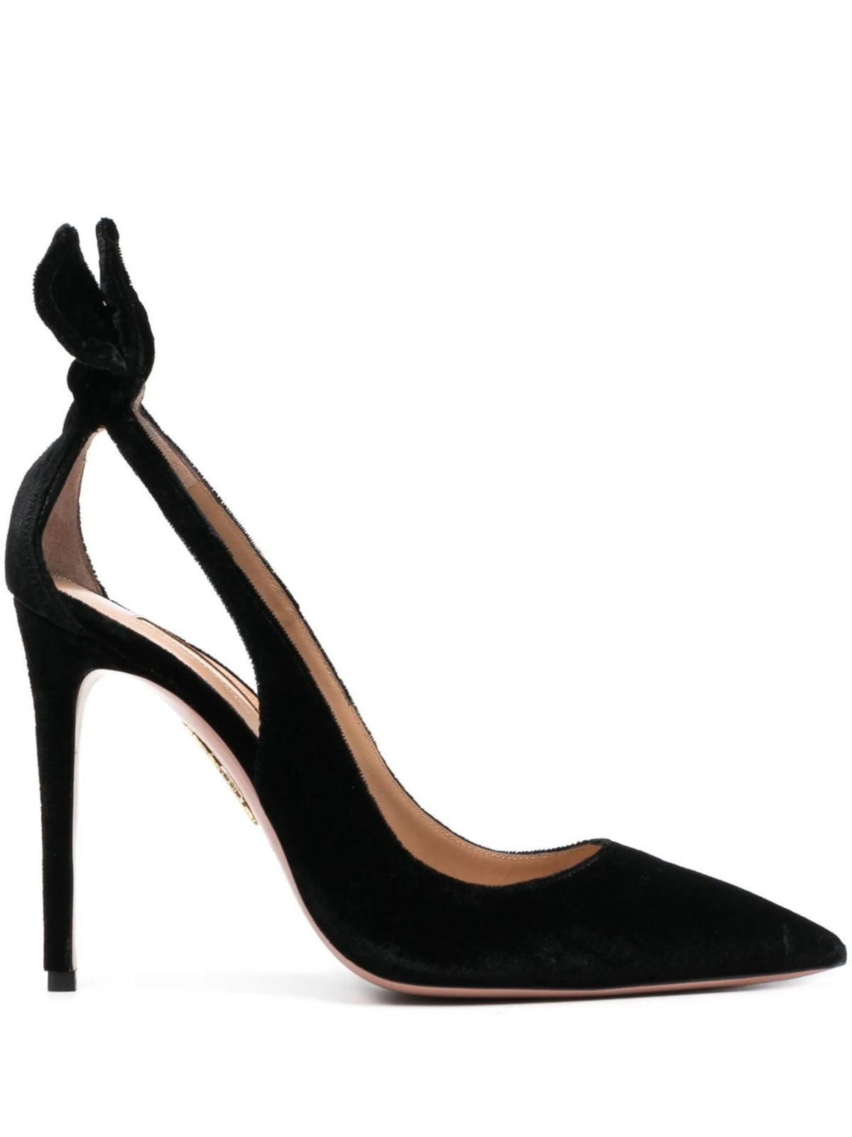 Aquazzura - Bow Tie 105mm Velvet Pumps