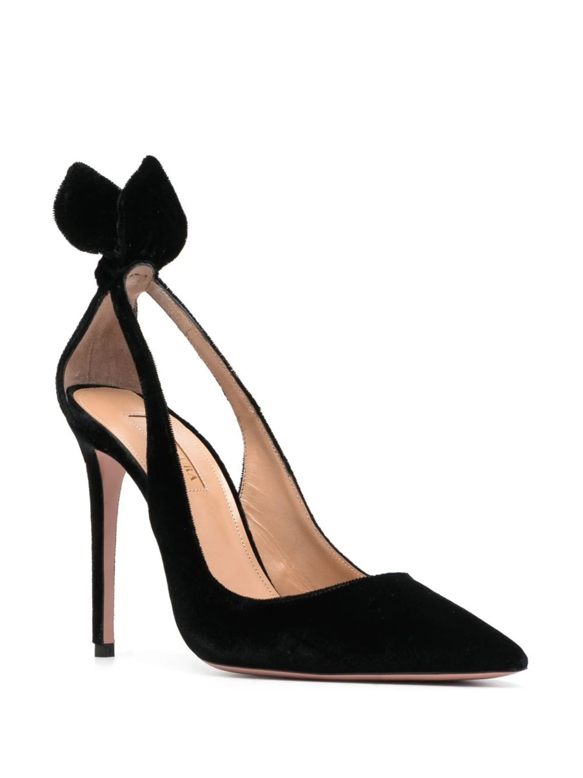 Aquazzura - Bow Tie 105mm Velvet Pumps