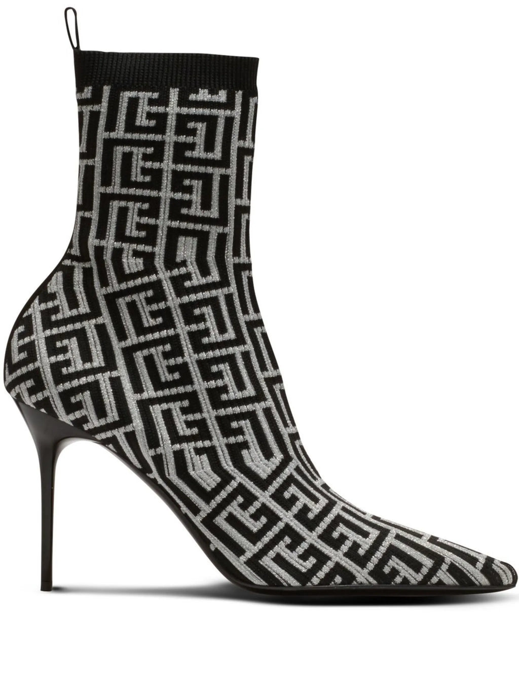 Balmain - Skye Monogram Knit Ankle Boots