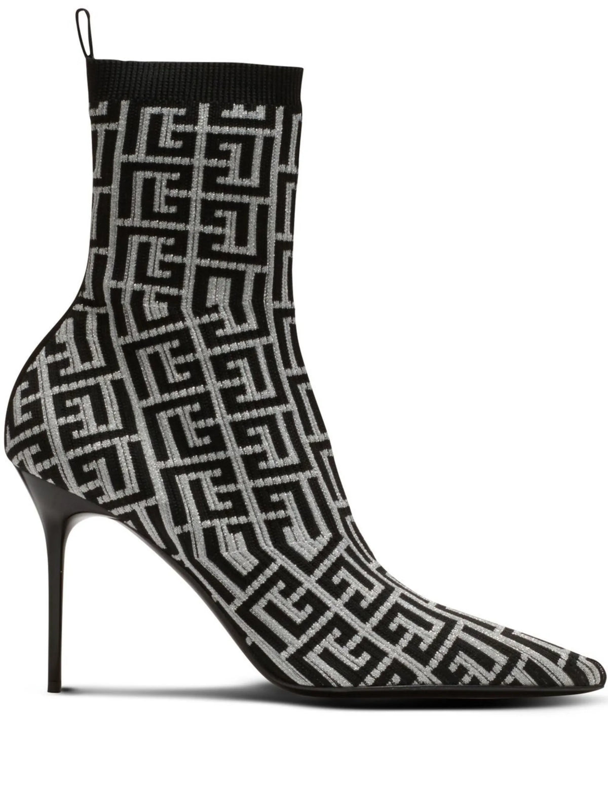 Balmain - Skye Monogram Knit Ankle Boots