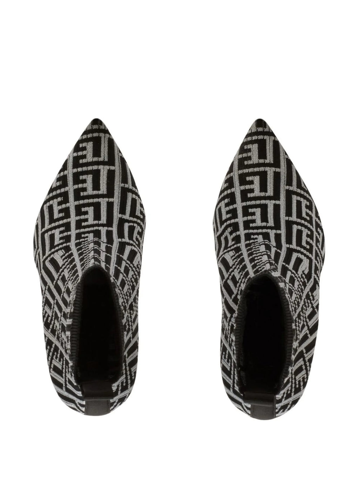 Balmain - Skye Monogram Knit Ankle Boots