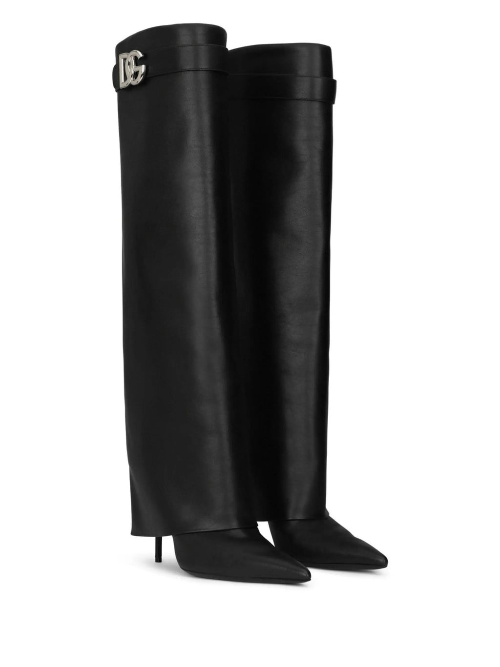 Dolce & Gabbana - DG-logo Knee-high Leather Boots