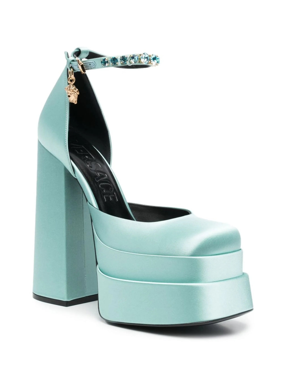 Versace - Satin-finish Block-heel Sandals