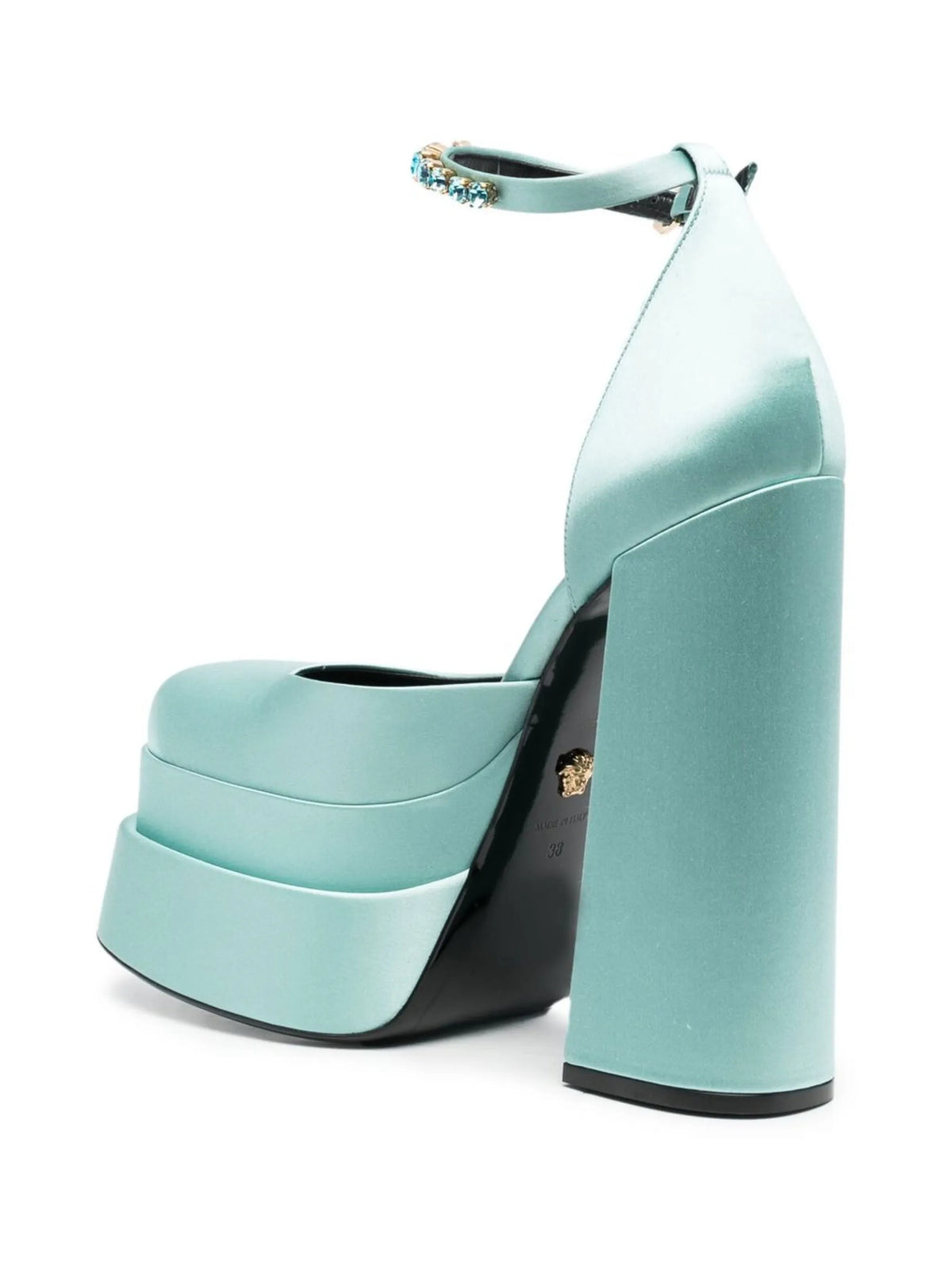 Versace - Satin-finish Block-heel Sandals