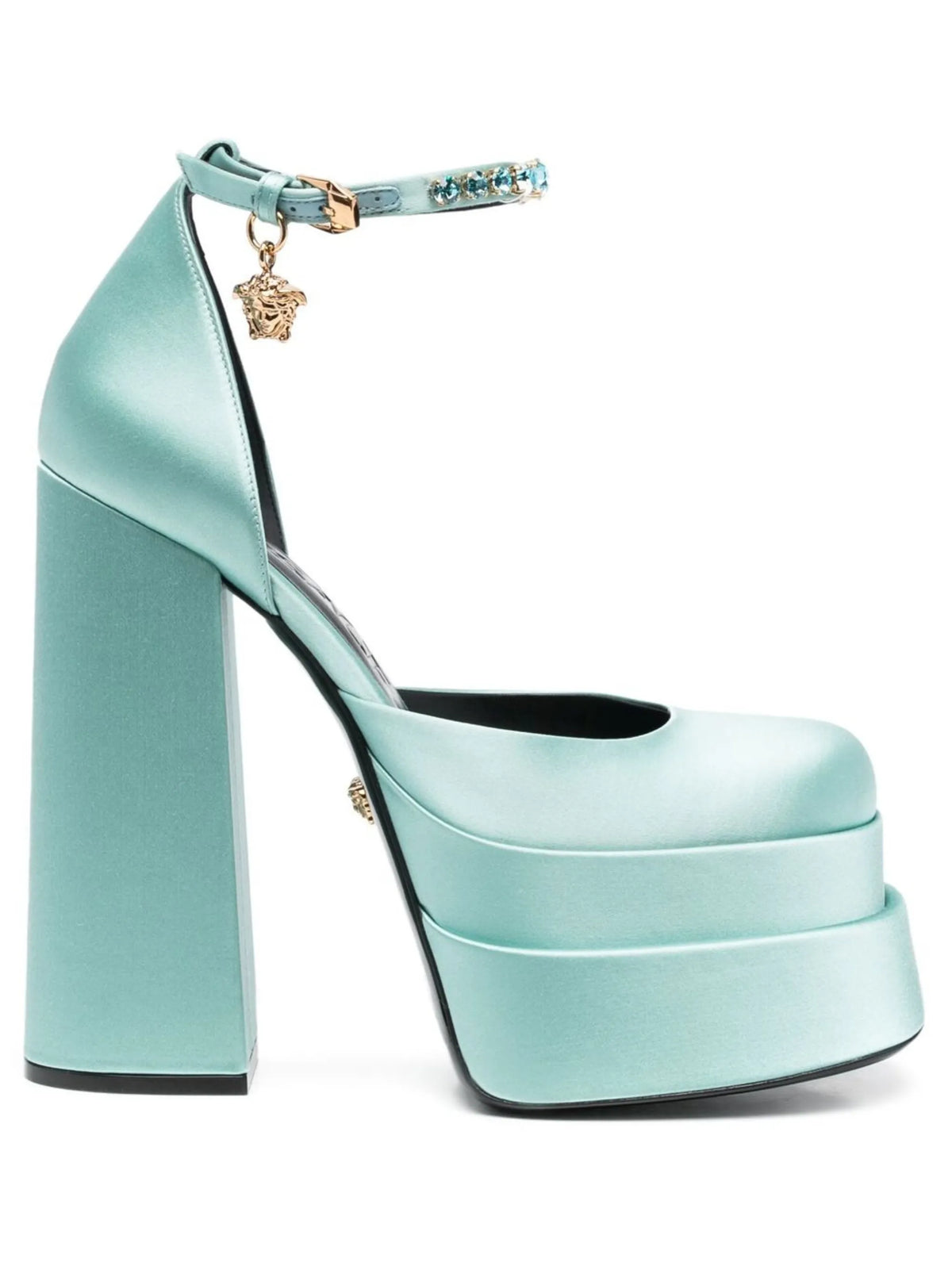 Versace - Satin-finish Block-heel Sandals