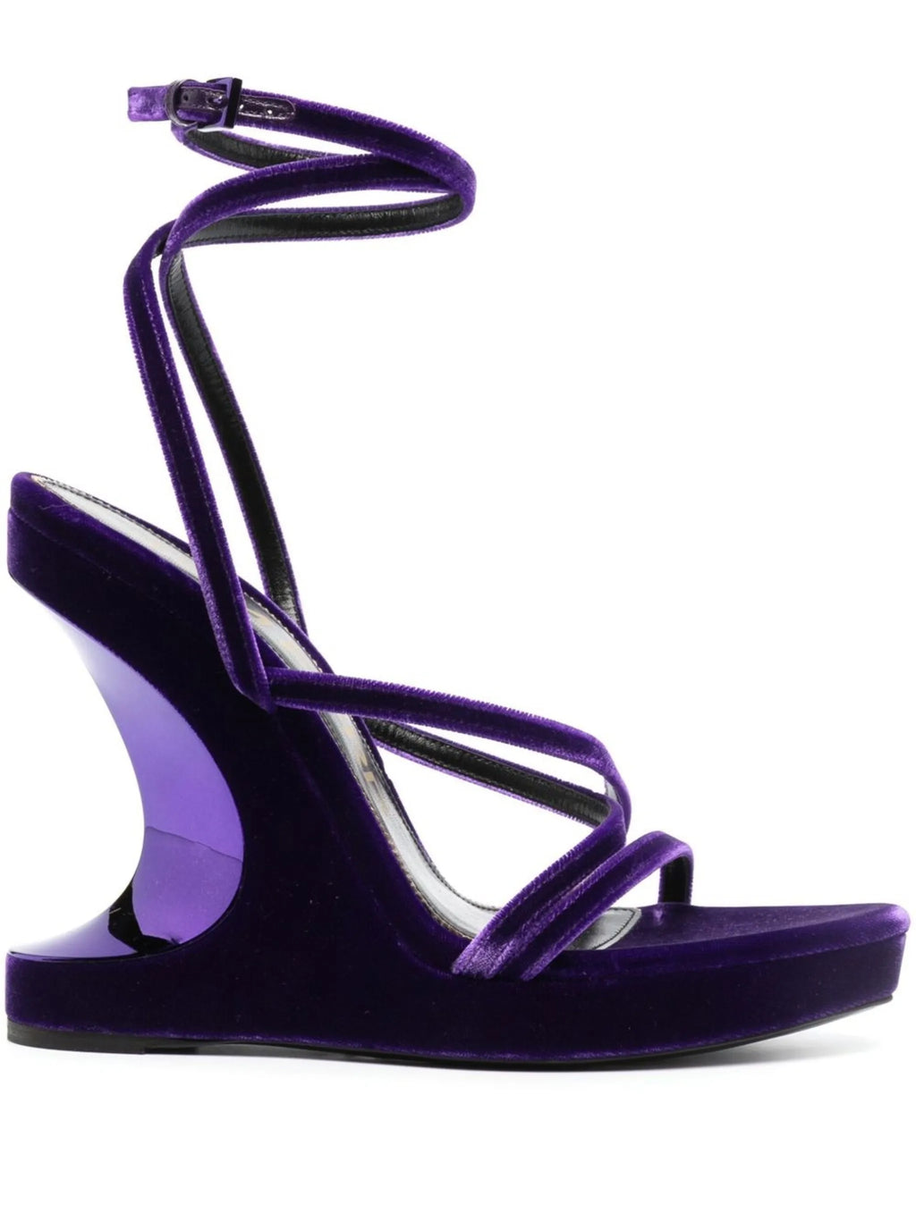 Tom Ford - 130mm Wedge Velvet Sandals