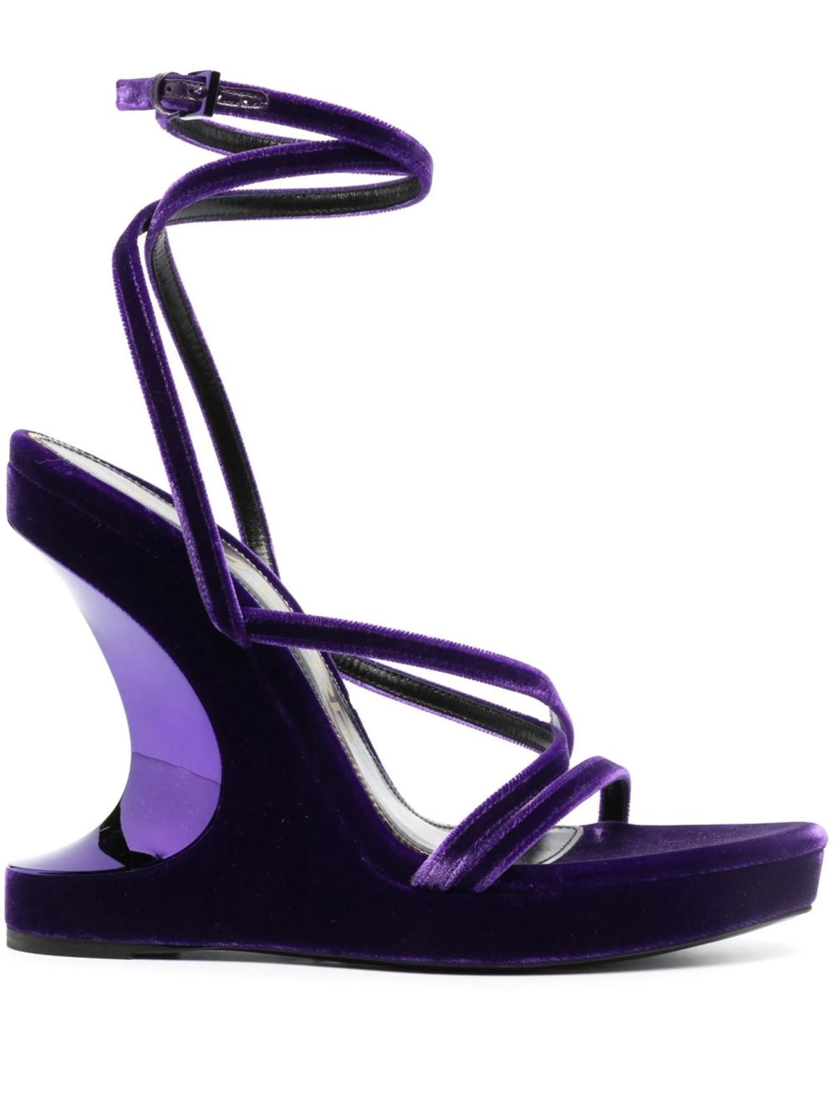 Tom Ford - 130mm Wedge Velvet Sandals