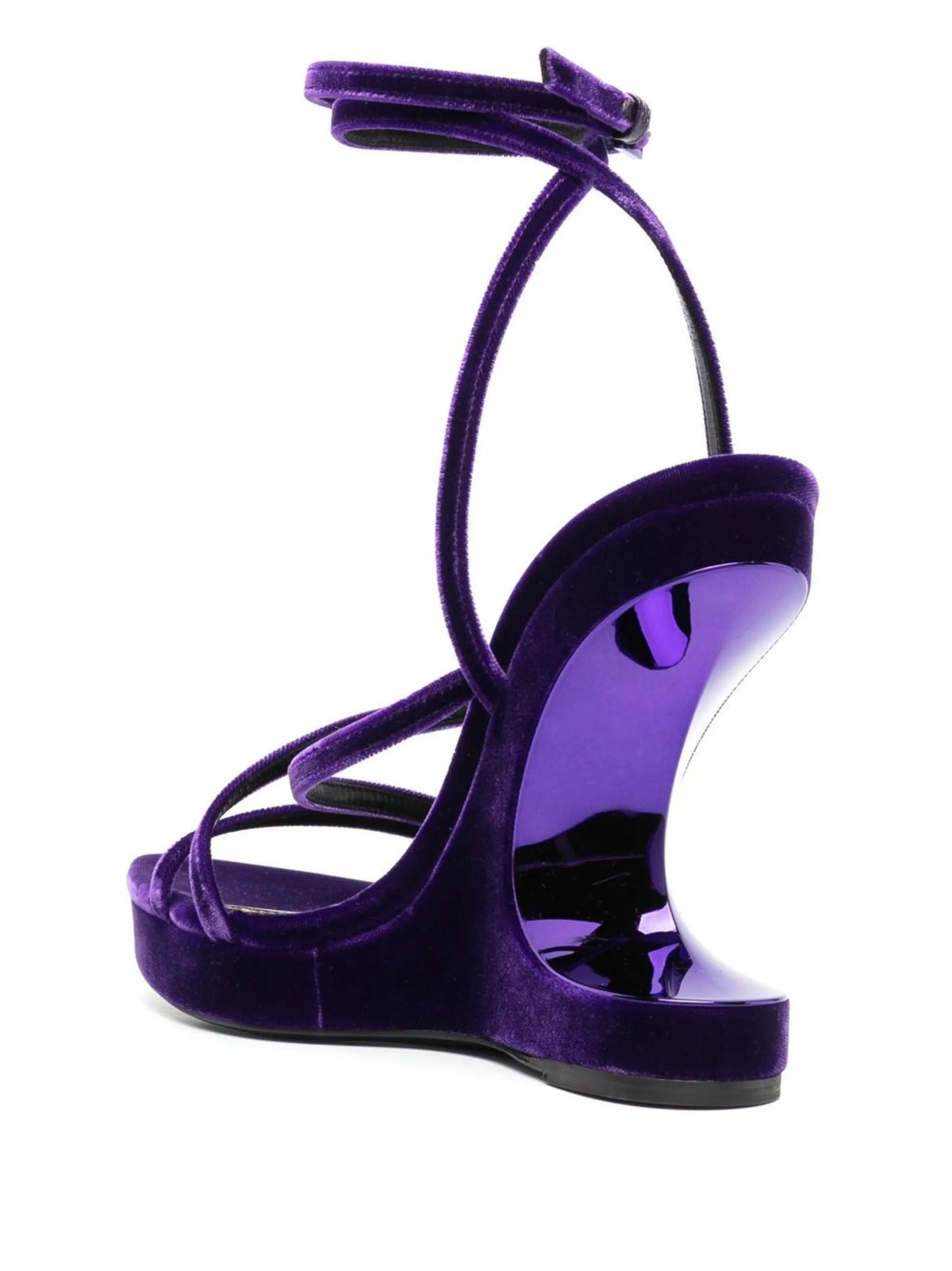 Tom Ford - 130mm Wedge Velvet Sandals