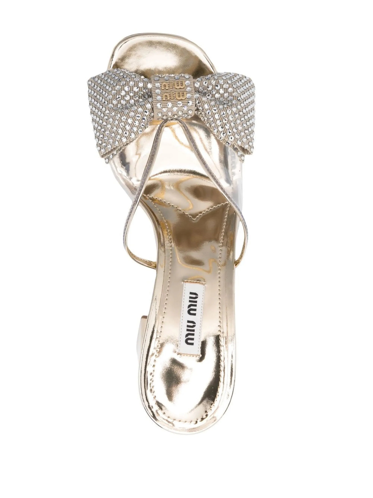 Miu Miu - Crystal-embellished Metallic 85mm Sandals
