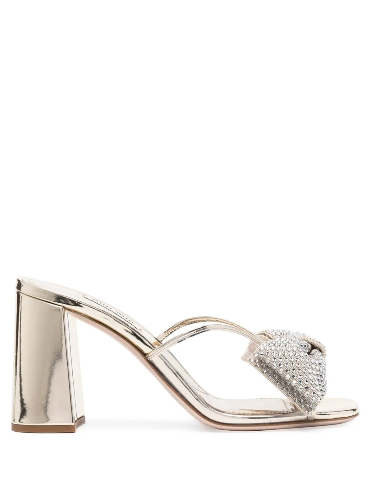 Miu Miu - Crystal-embellished Metallic 85mm Sandals