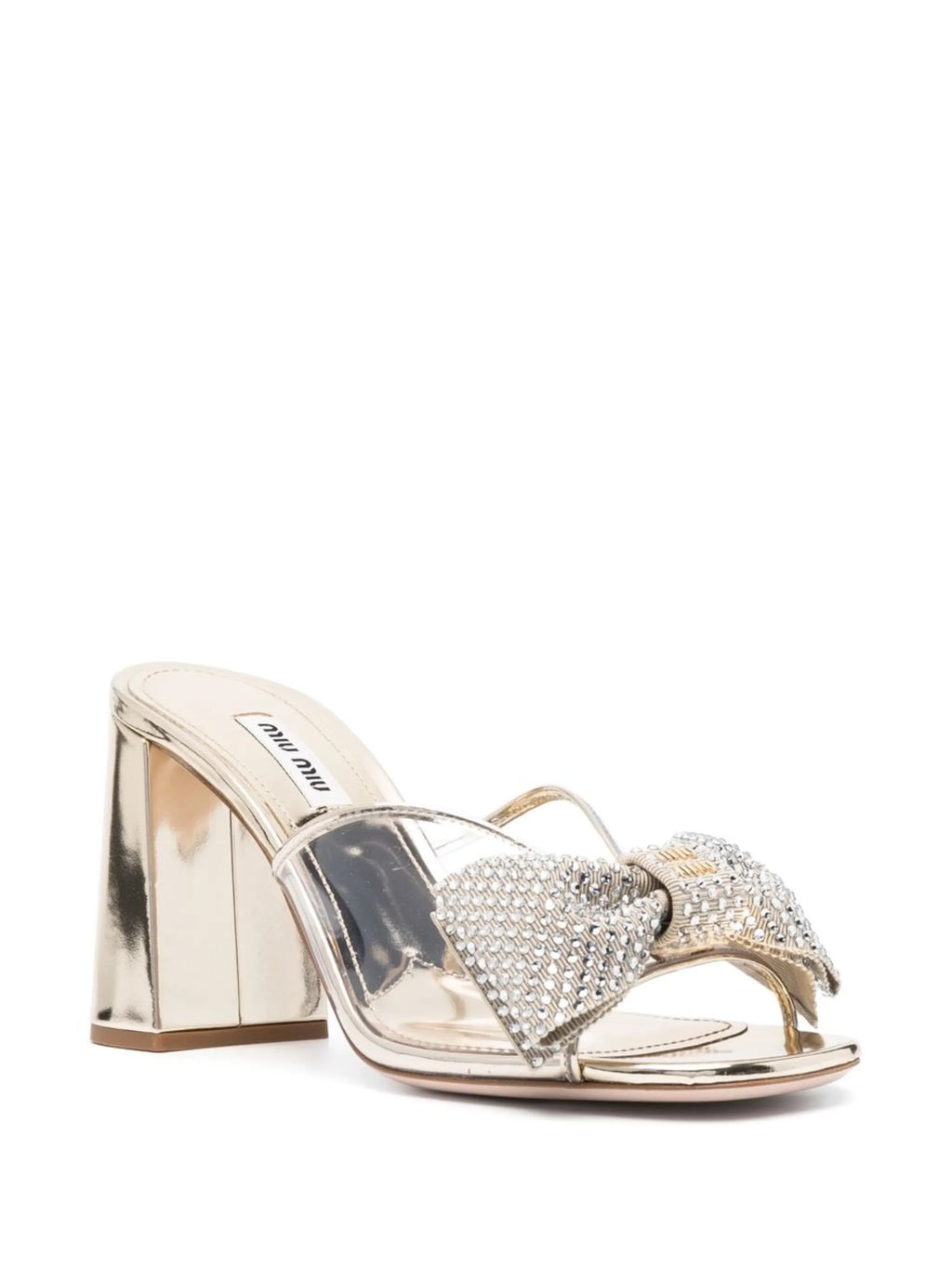 Miu Miu - Crystal-embellished Metallic 85mm Sandals