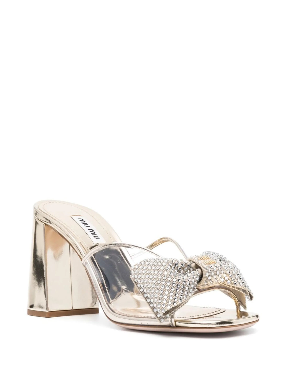 Miu Miu - Crystal-embellished Metallic 85mm Sandals