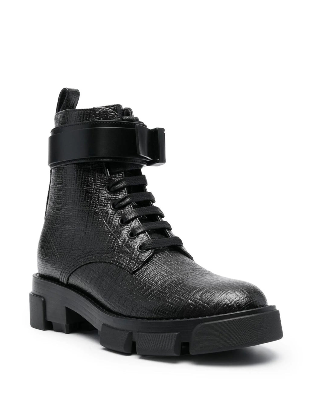 Givenchy - 4G-embossed Leather Ankle Boots