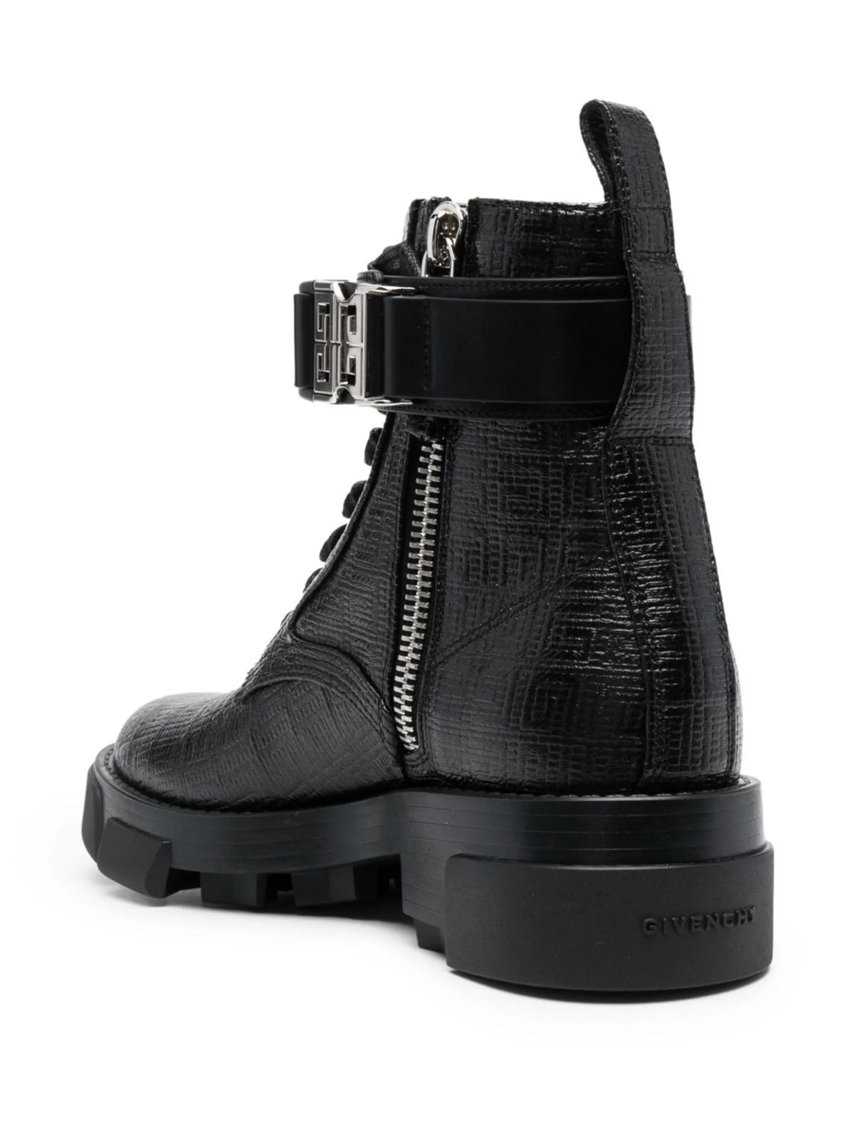 Givenchy - 4G-embossed Leather Ankle Boots