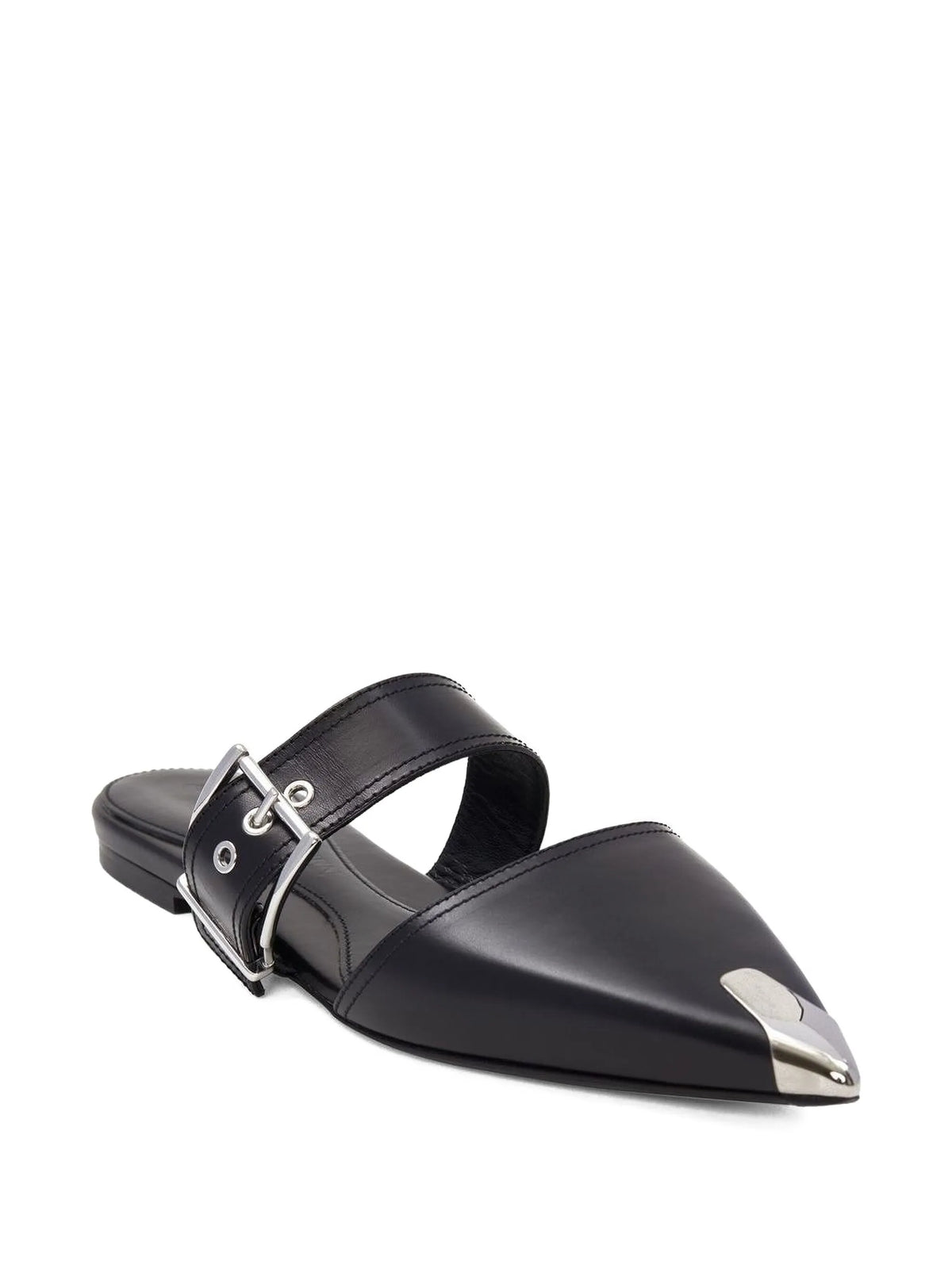 Alexander McQueen - Buckled Leather Mules