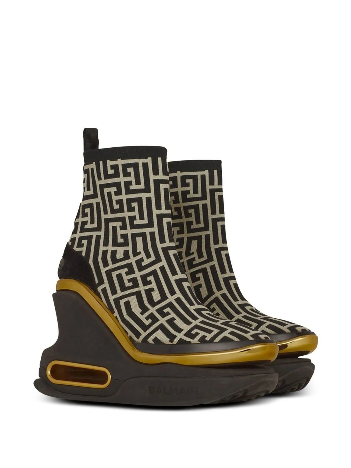 Balmain - B-Bold 120mm Monogram Wedge Sneakers