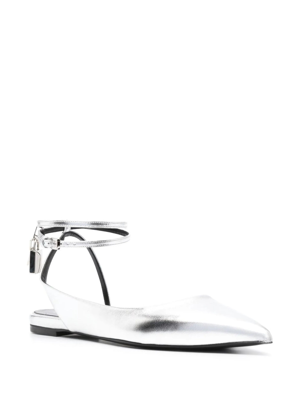 Tom Ford - Padlock Metallic Ballet Flats