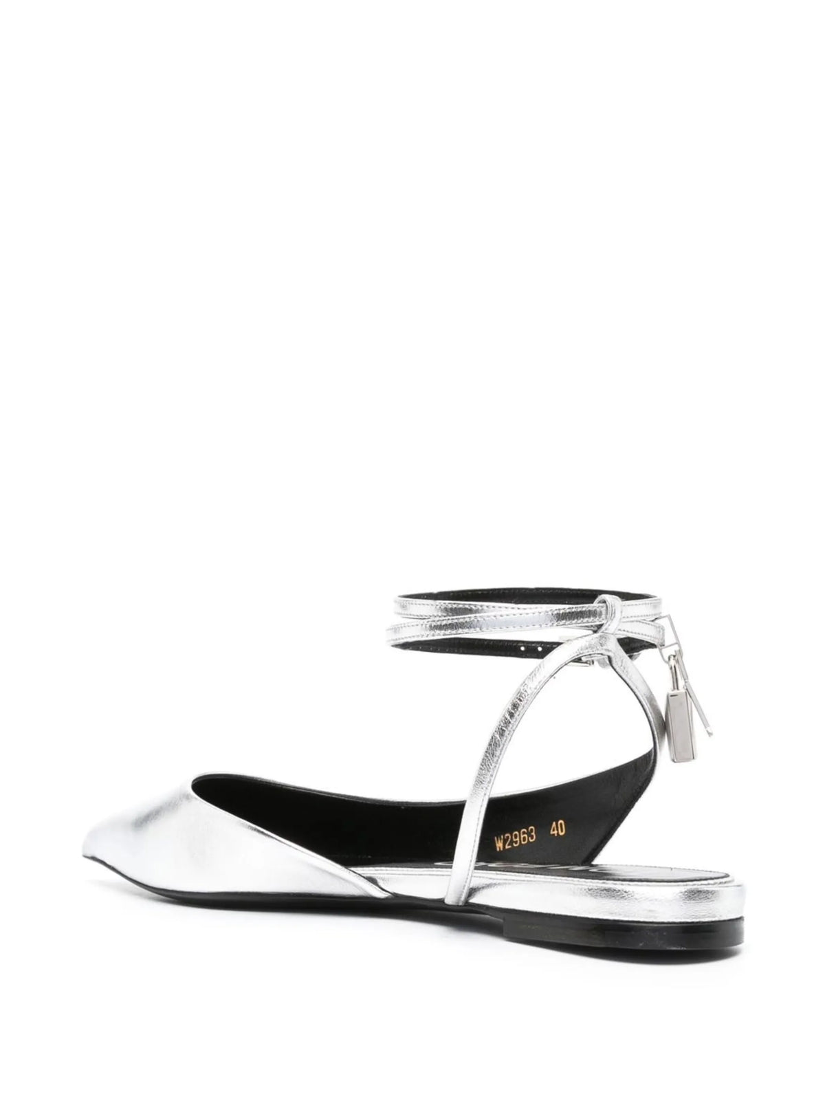 Tom Ford - Padlock Metallic Ballet Flats