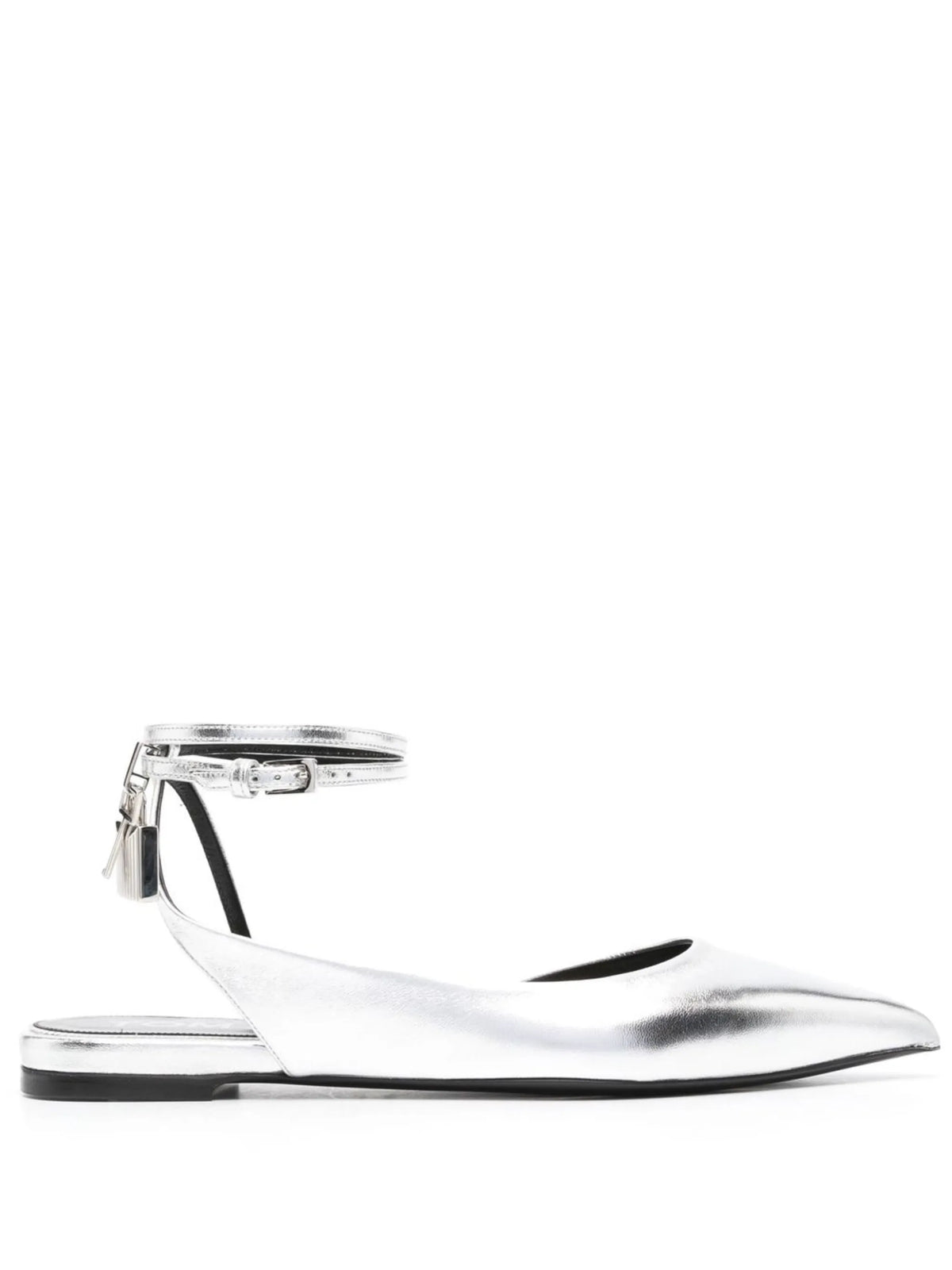 Tom Ford - Padlock Metallic Ballet Flats