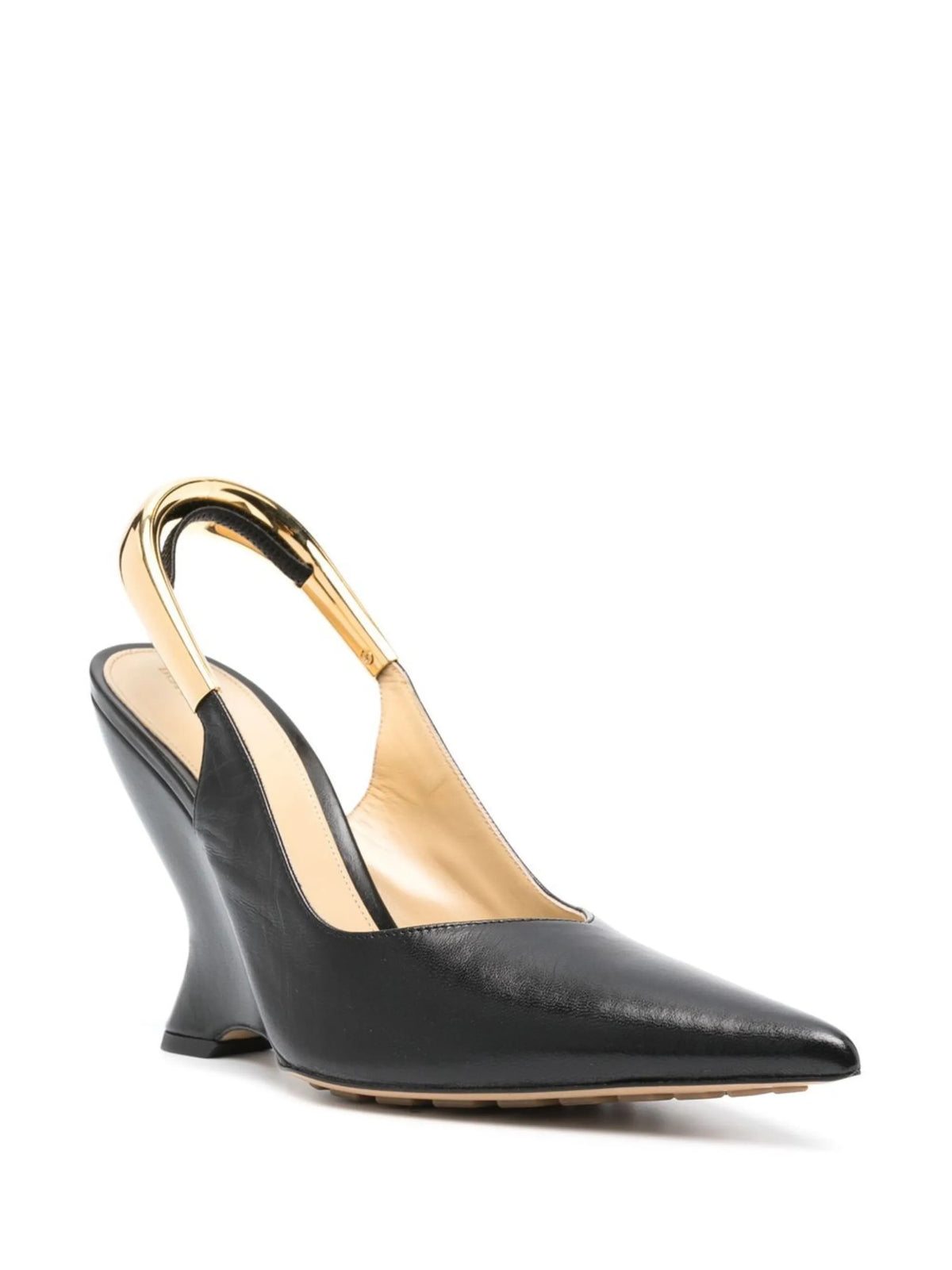 Bottega Veneta - 100mm Wedge Slingback Leather Pumps
