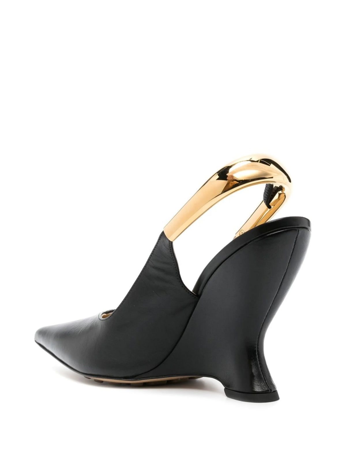 Bottega Veneta - 100mm Wedge Slingback Leather Pumps