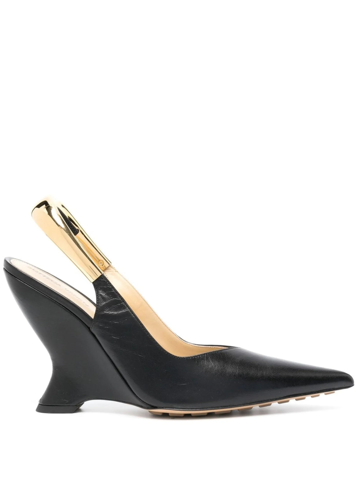 Bottega Veneta - 100mm Wedge Slingback Leather Pumps