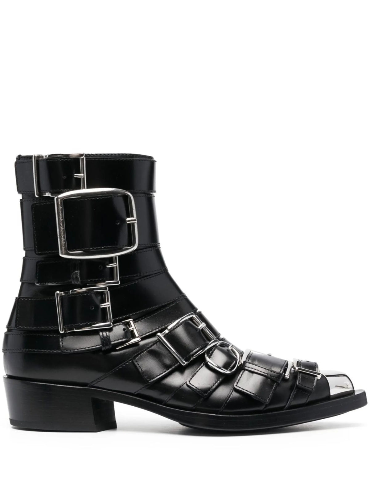 Alexander McQueen - Punk Buckle-detail Biker Boots