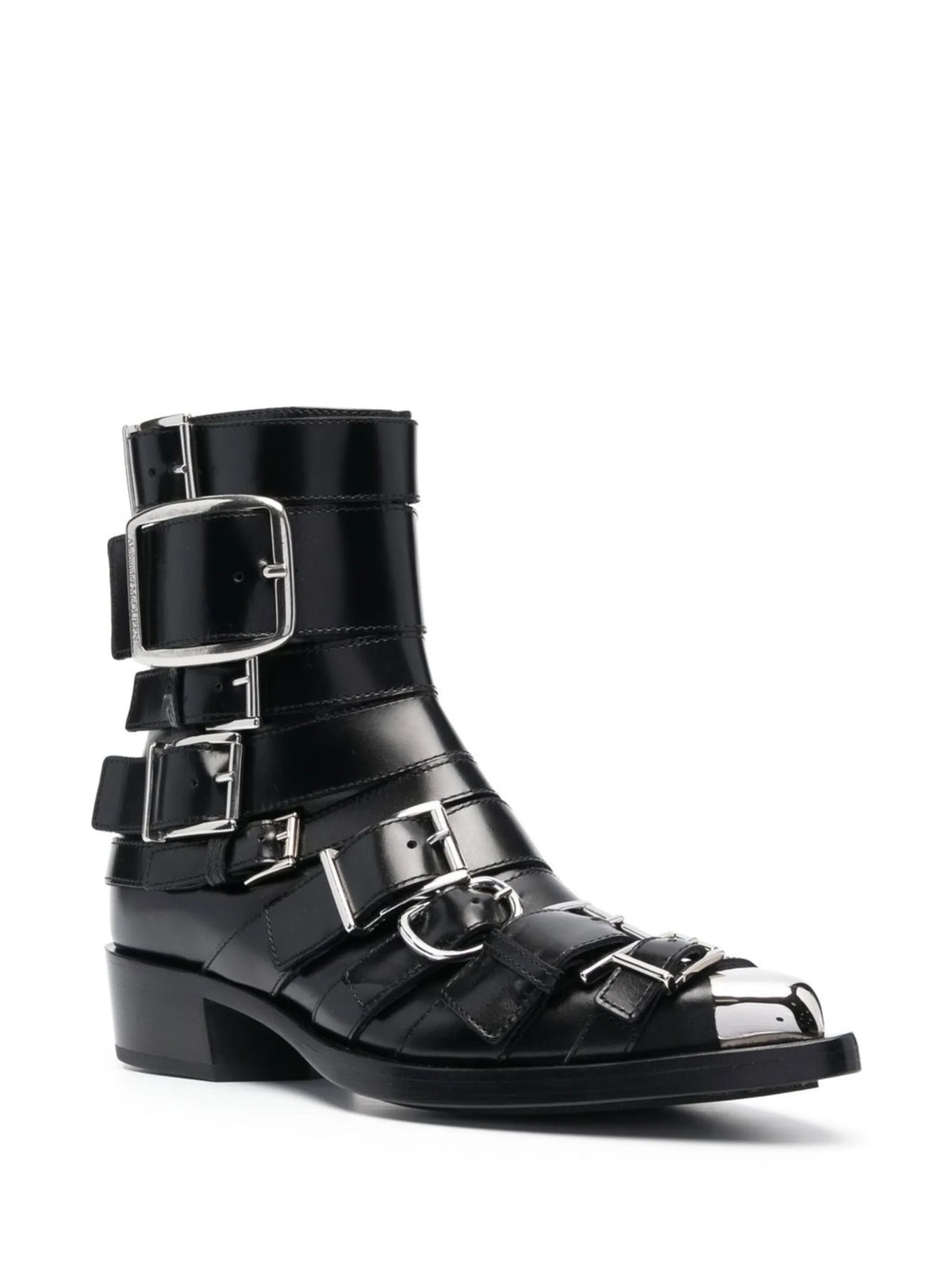 Alexander McQueen - Punk Buckle-detail Biker Boots