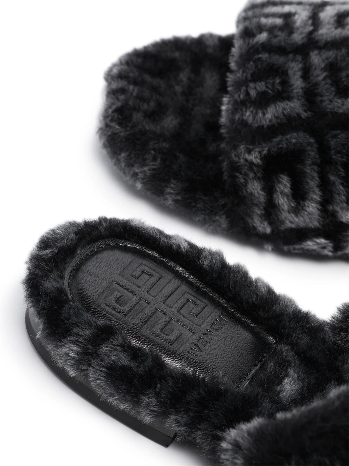 Givenchy - 4G Shearling Slide Sandals