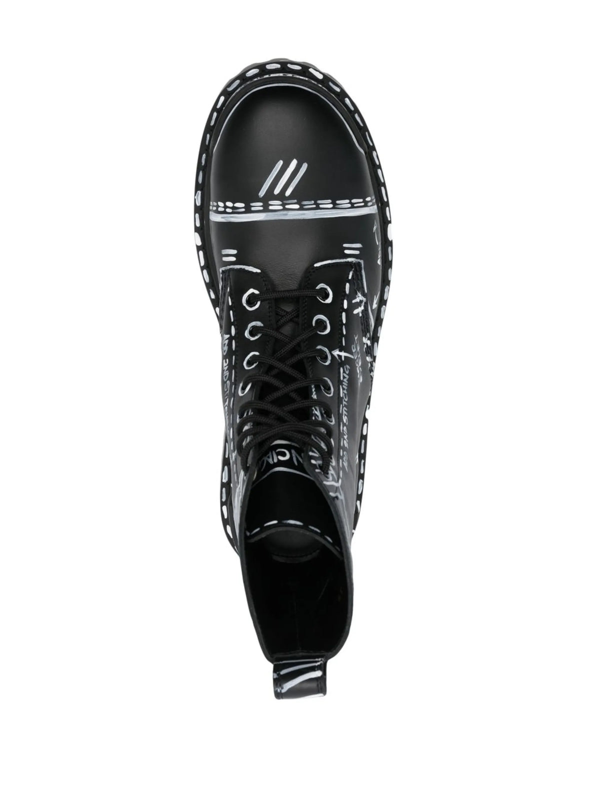 Balenciaga - Graphic-print Leather Combat Boots