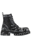 Balenciaga - Graphic-print Leather Combat Boots