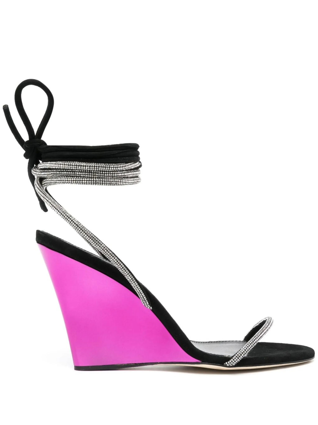 Paris Texas - Willow Crystal Ankle-Wrap Wedge Sandals