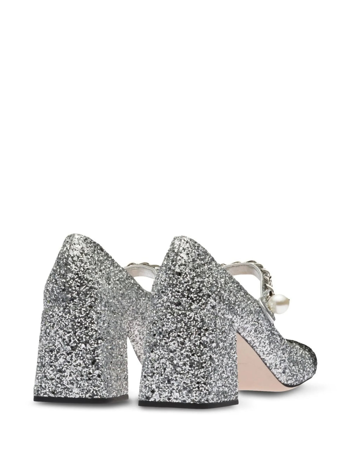 Miu Miu - 75mm Glitter Contrasting-toecap Pumps