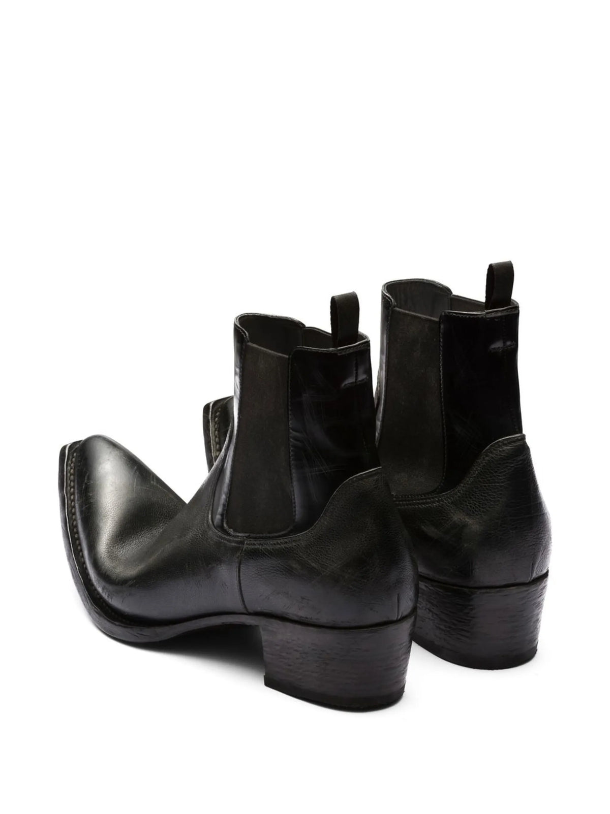 Prada - Turn-up Toe Leather Ankle Boots